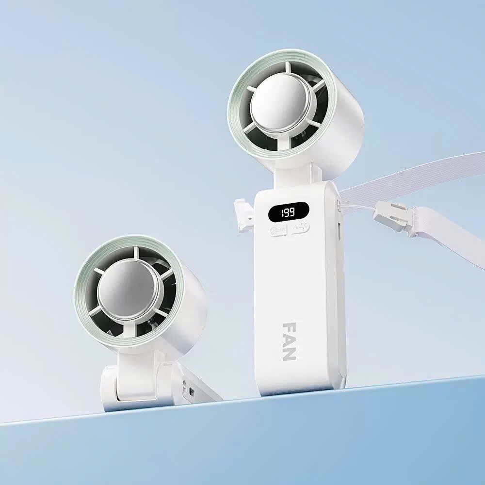 Draagbare Handventilator met IJskoeling en Instelbare Snelheid - Compact Turbo Ventilator voor Onderweg