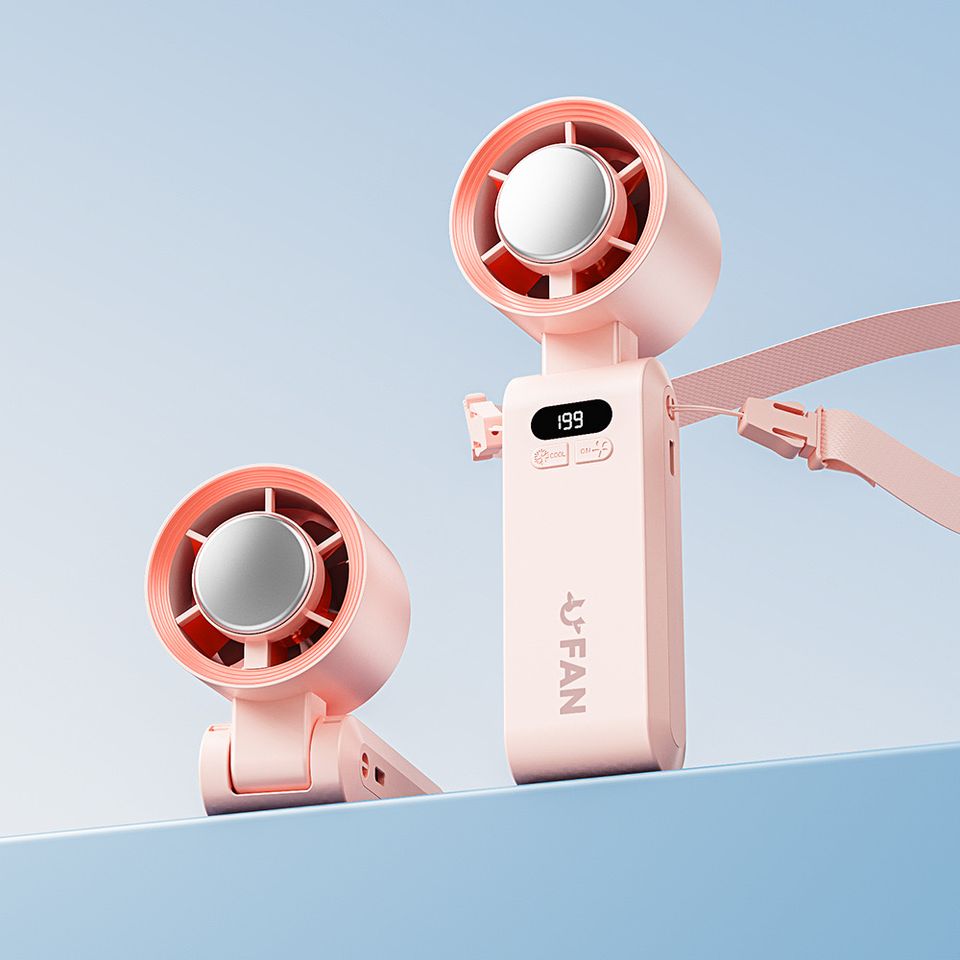 Draagbare Handventilator met IJskoeling en Instelbare Snelheid - Compact Turbo Ventilator voor Onderweg
