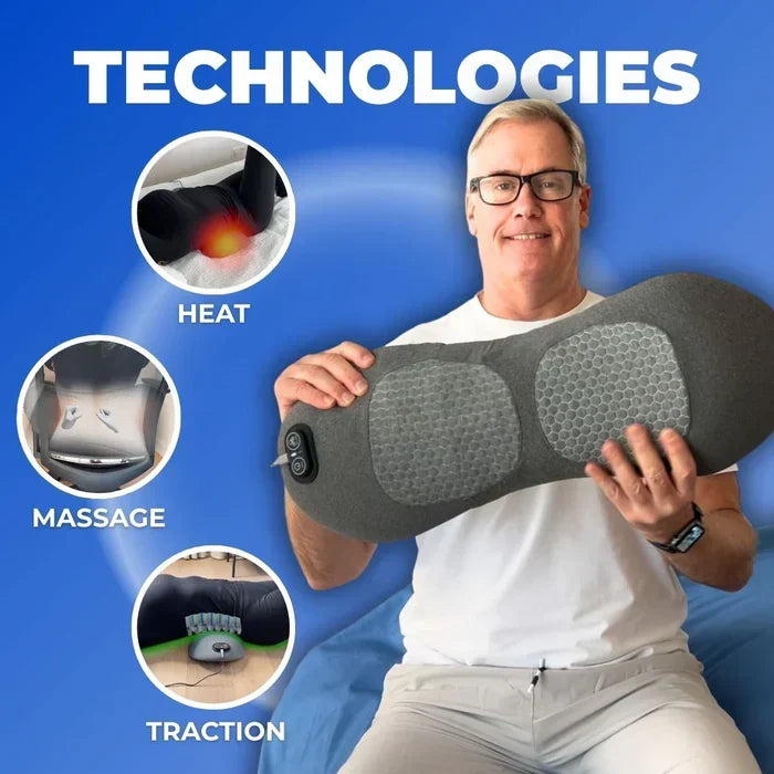 Rugmassageapparaat met Warmte en Vibratie voor Onderrug Lumbale Therapie Thuis Ischias Ontspanning Pijnverlichting