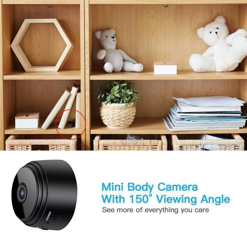 Draadloze Beveiligingscamera 1080p WiFi Magnetisch Compact Nachtzicht Thuisbeveiliging App Bediening