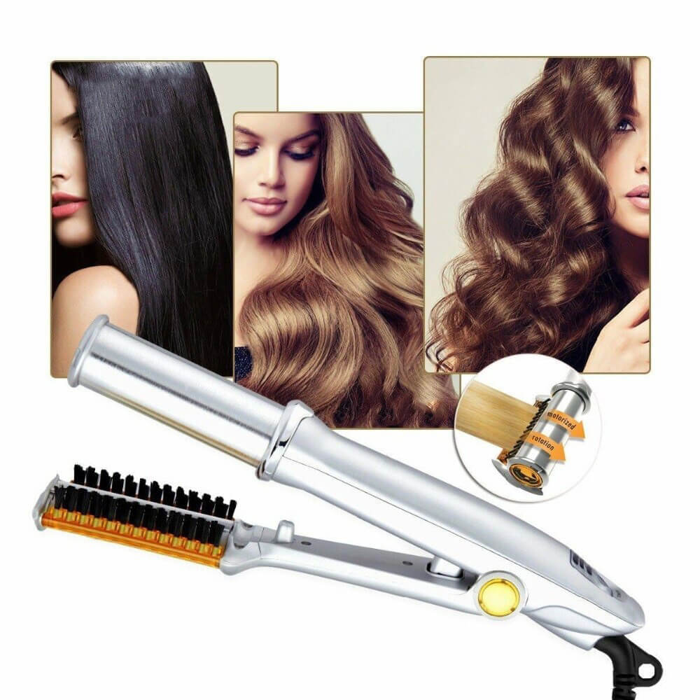 2-in-1 Haarstyler met Roterende Cilinder - Stijltang en Krultang voor Thuis
