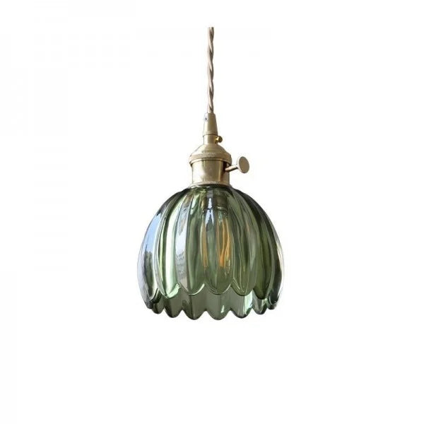 Hanglamp Glas Bloem Japans Retro Metaal 12cm E27 Pendellamp Woonkamer Slaapkamer Sfeervol
