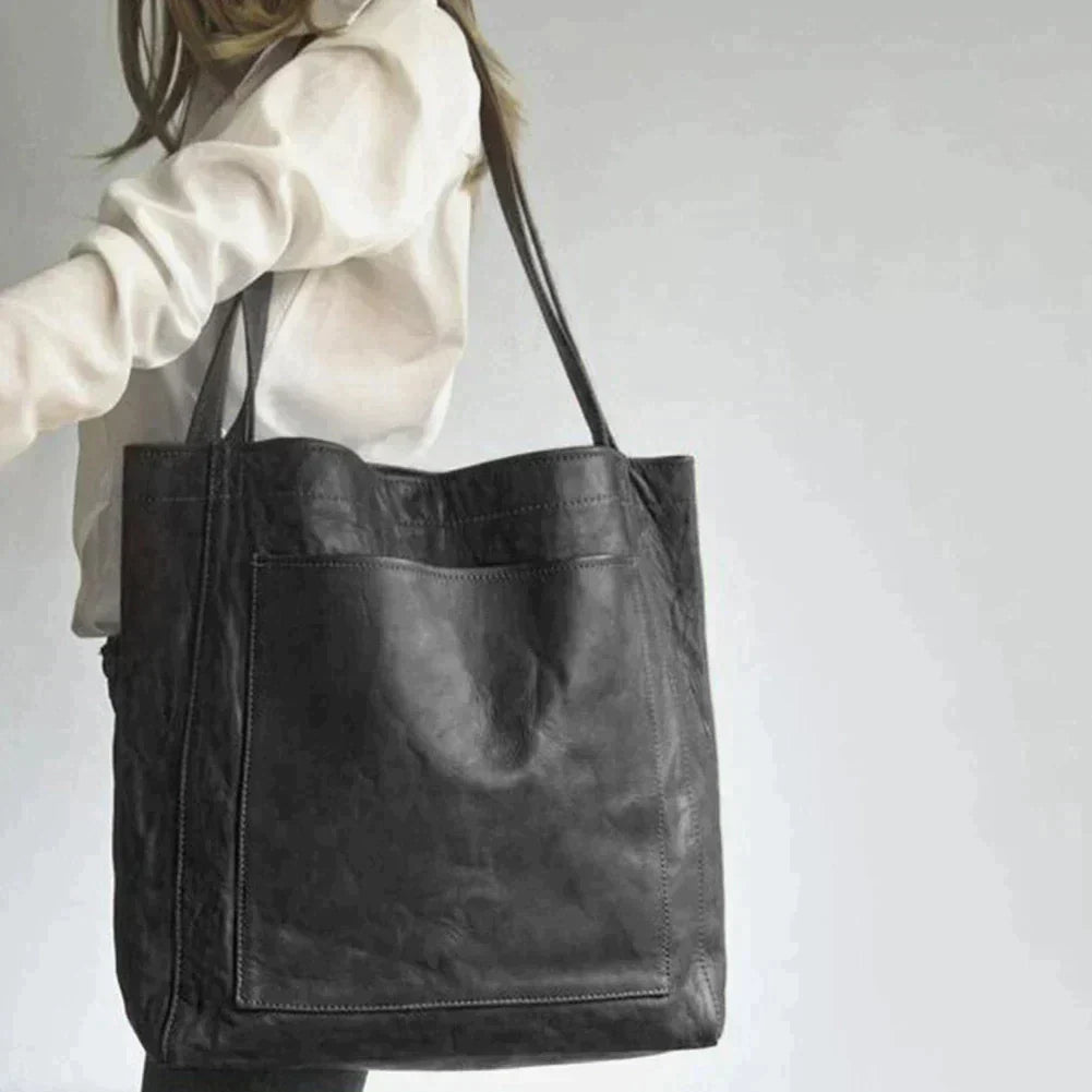 Handtas Dames Kunstleer Zwart Bruin met Vakken Werk Vrije Tijd Elegante Schoudertas Organizer Dagelijks