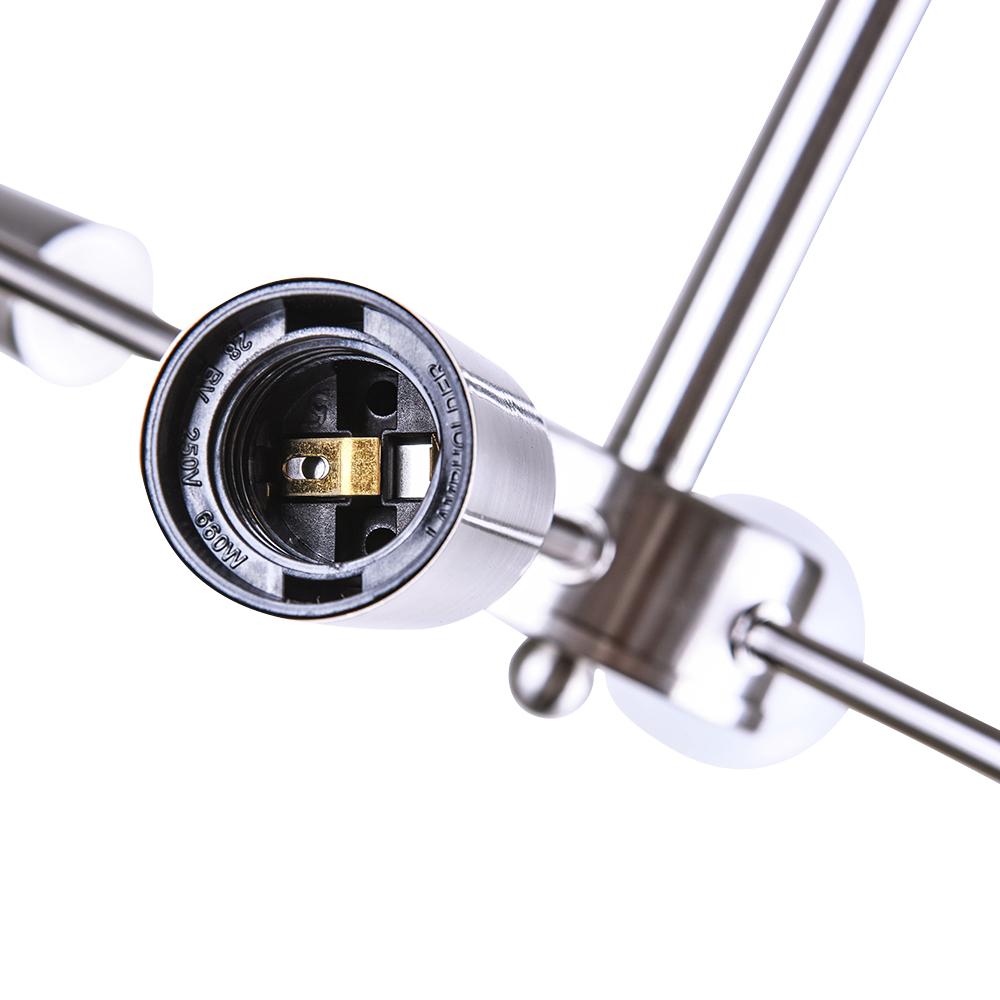 Moderne sputnik plafondlamp met 8 armen in zwart messing chroom of nikkel - semi flush design 60 cm