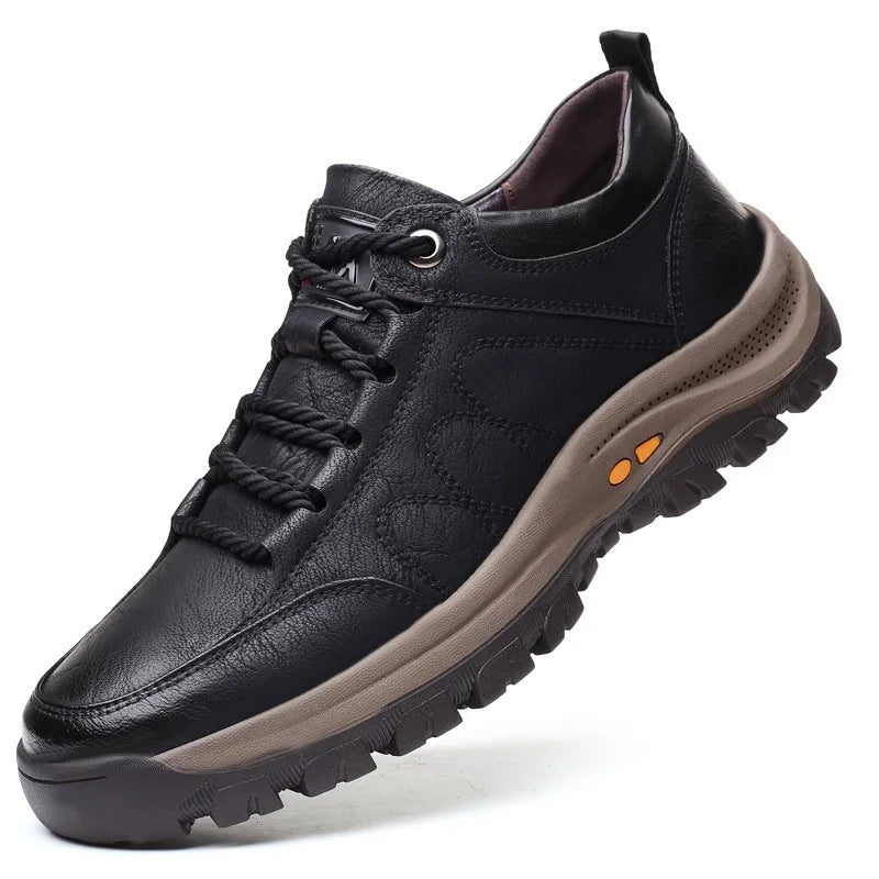 Handgemaakte Herenschoenen Echt Rundleder Ergonomische Zool Waterafstotend Ademend Antislip Zwart Bruin voor Wandelen Dagelijks Comfort