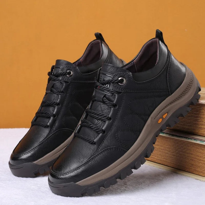 Handgemaakte Herenschoenen Echt Rundleder Ergonomische Zool Waterafstotend Ademend Antislip Zwart Bruin voor Wandelen Dagelijks Comfort