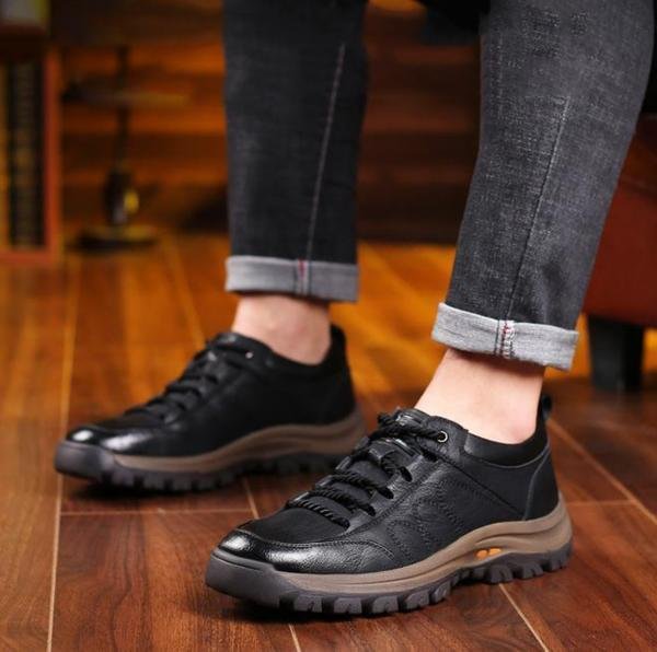 Handgemaakte Herenschoenen Echt Rundleder Ergonomische Zool Waterafstotend Ademend Antislip Zwart Bruin voor Wandelen Dagelijks Comfort