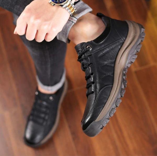 Leren Herenschoenen Handgemaakt Comfortabel Casual Ademend Loafers