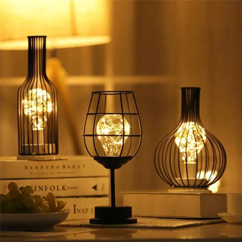 Tafellamp Fles Design LED Acryl Zwart 29,5cm Sfeerverlichting