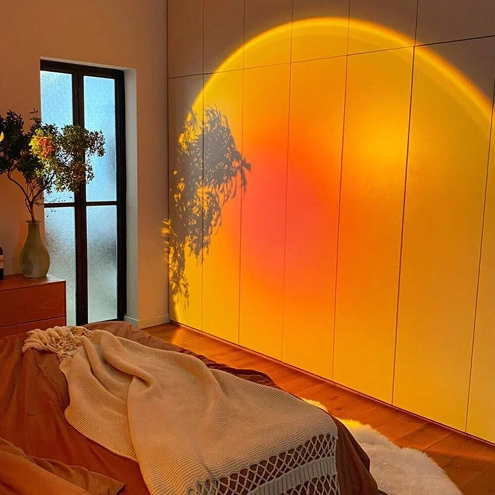 LED Sunset Lamp met 16 Kleurmodi en 360° Draaibare Kop voor Sfeerverlichting