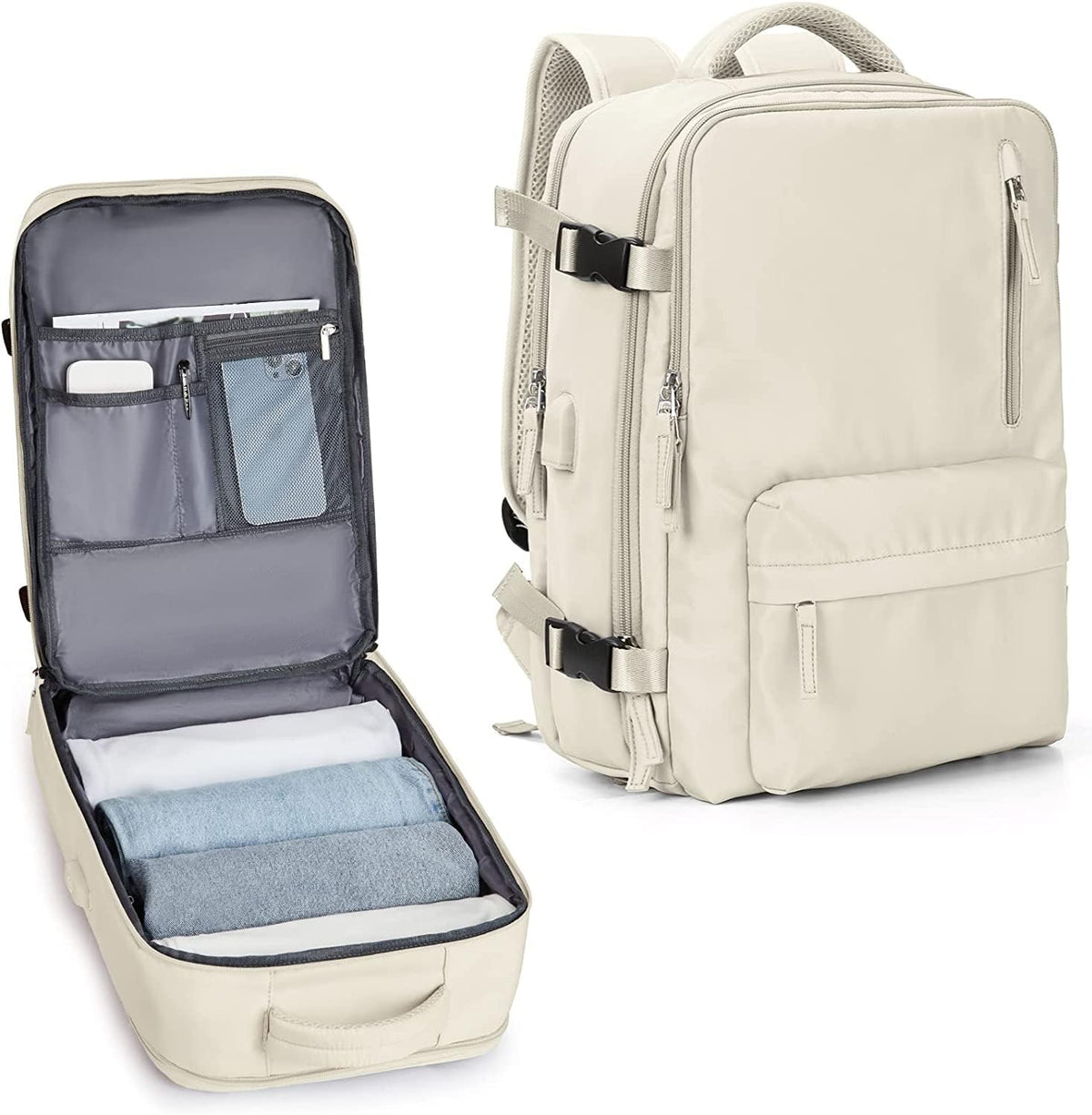 Waterbestendige Reistas 40L met Schoenenvak en USB-Poort - Geschikt voor Laptops tot 35,56 cm