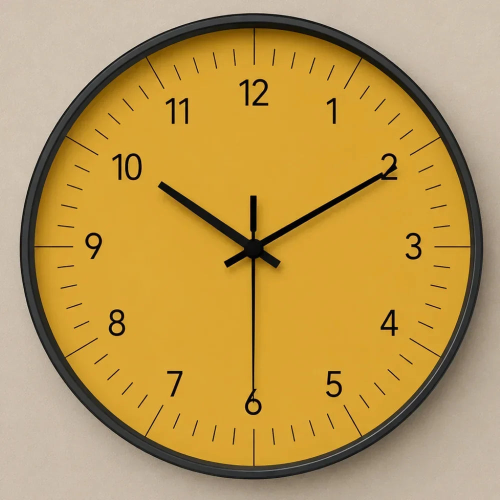 Wandklok Geel Stil Uurwerk 25-35cm Scandinavisch Minimalistisch Design Analoog Woonkamer Slaapkamer Keuken