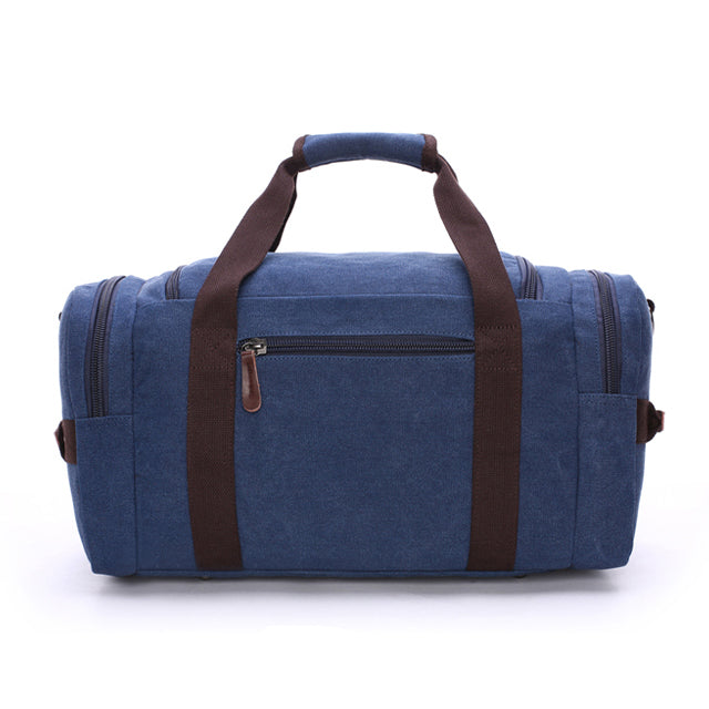 Ruime Reistas van Leer en Canvas - Waterdicht - Blauw - Duurzaam voor Werk en Weekendtrips - Stijlvol