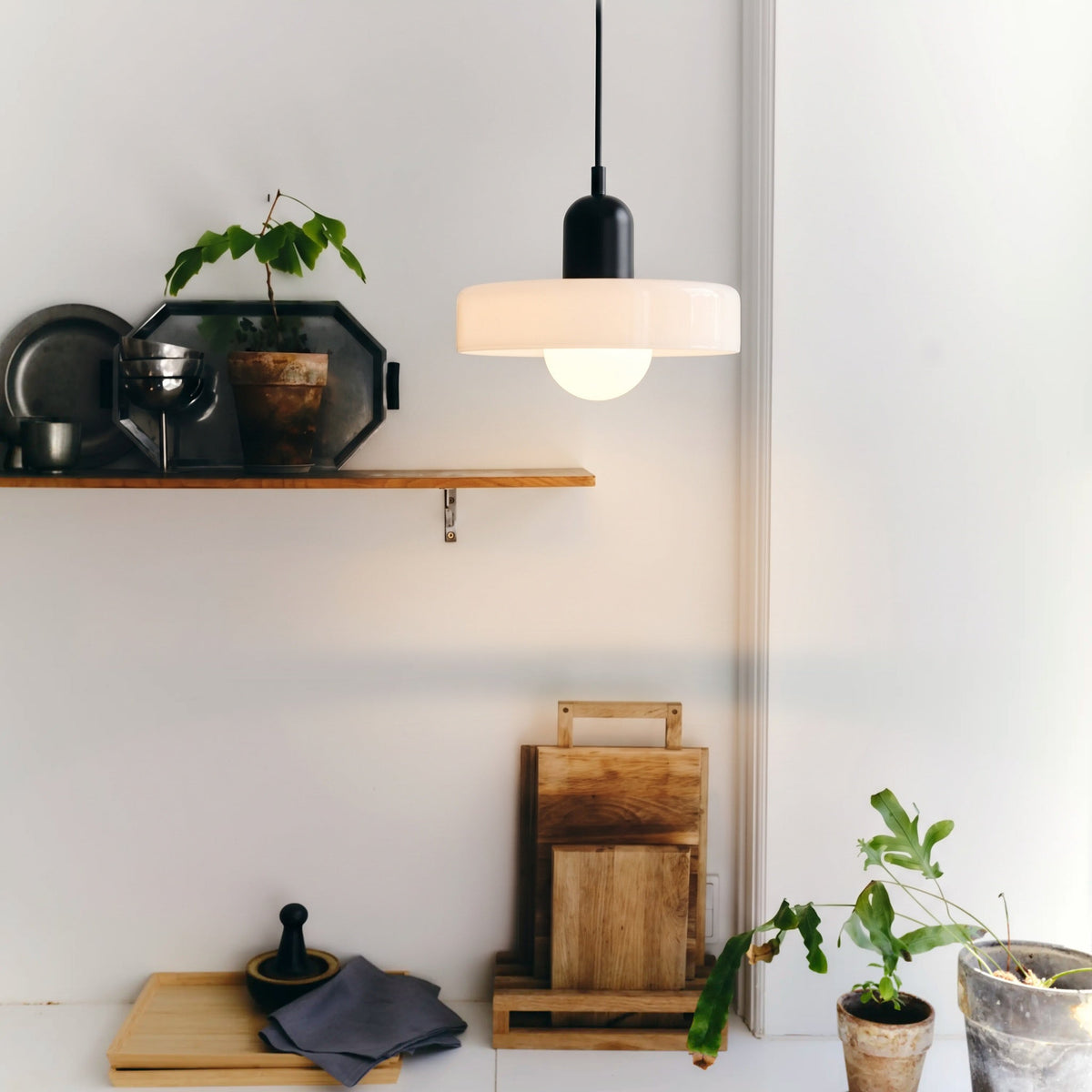 Geometrische Hanglamp Gekleurd Glas E27 Verstelbaar Eettafel Keukeneiland Retro Design Sfeerverlichting