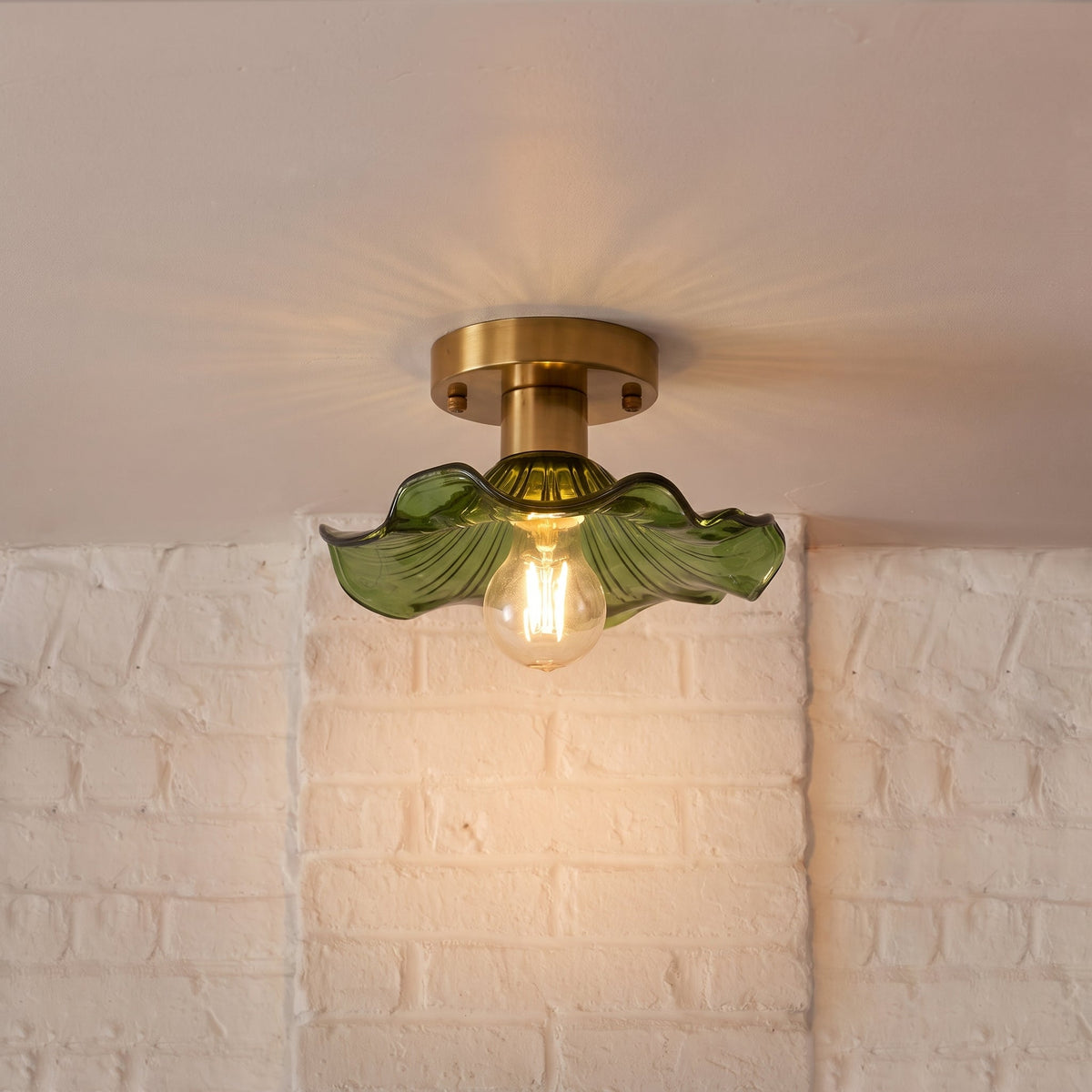 Glazen Plafondlamp Bloesemvorm Ø58cm Warm Wit LED 3000K Aluminium Armatuur Woonkamer Slaapkamer Verlichting