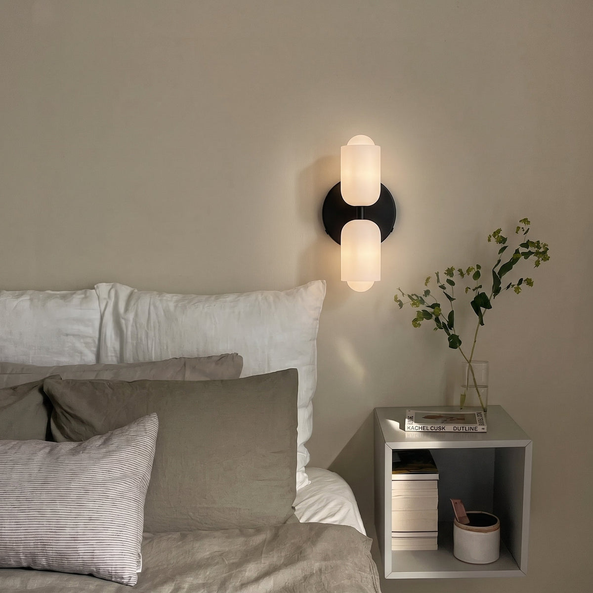 Wandlamp Tweevoudig Licht Metaal en Glas E27 Moderne Wandverlichting voor Woonkamer Gang Slaapkamer Hal
