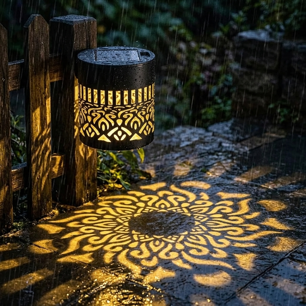 Solar Mandala Projectielicht - Tuindecoratie met Automatische Nachtverlichting en Schaduwpatroon
