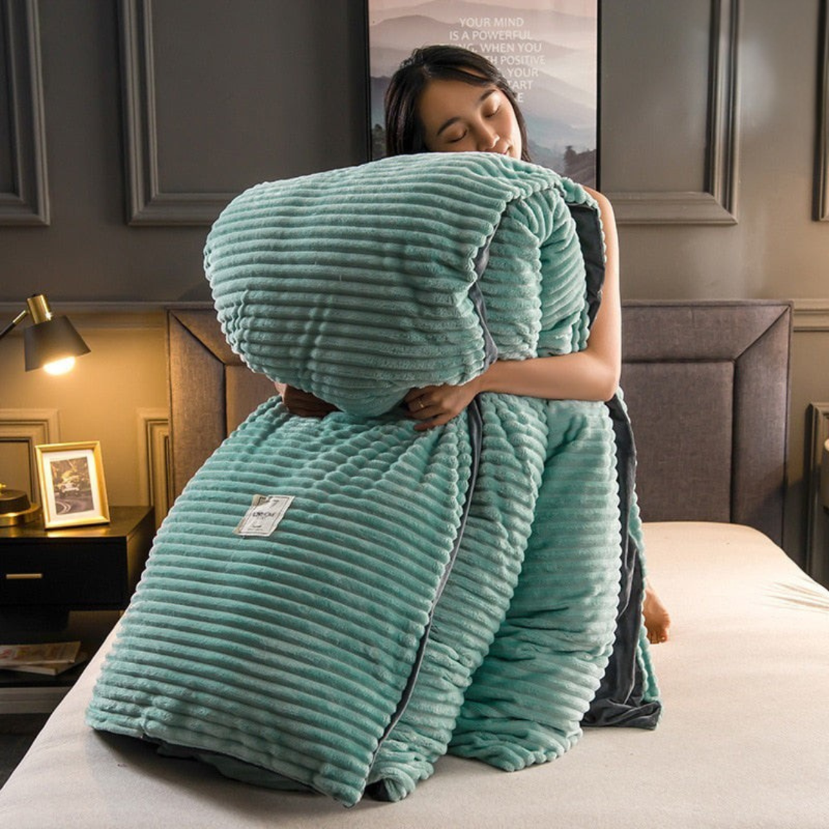 Fleece Dekbedset Dubbelzijdig Warm met Kussensloop Wasbaar Fluwelen Beddengoed Luxe Winter Dekbed Comfortabel