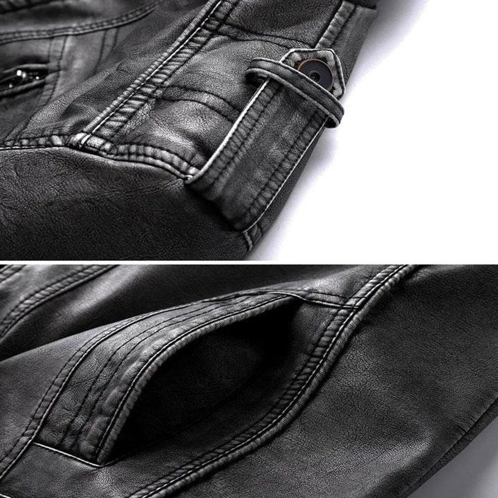 Leren Motorjack Heren PU Kunstleer Zwart Waterdicht Krasbestendig Biker Jas Duurzaam Stijlvol Motorkleding