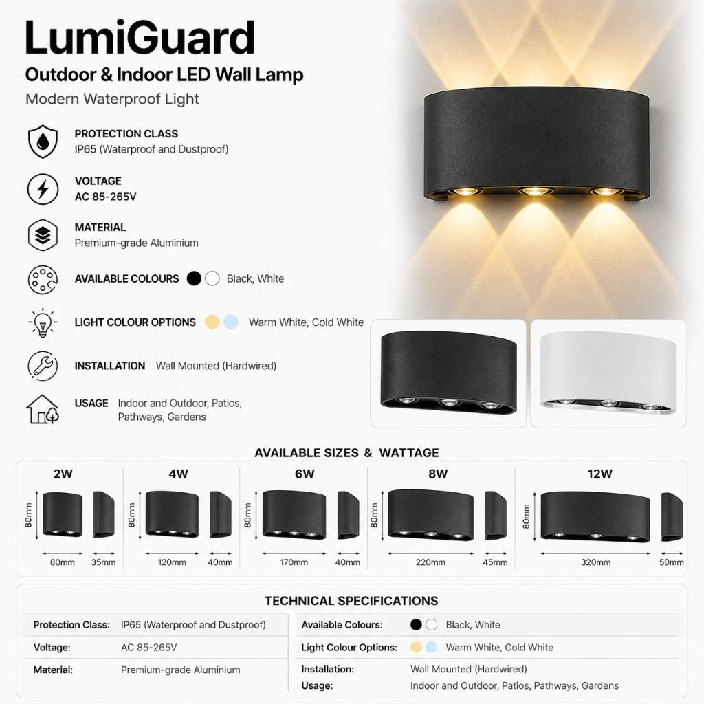 Waterdichte LED Wandlamp Aluminium Binnen Buiten Moderne Verlichting IP65 Sfeerlicht Tuin Terras Gevel