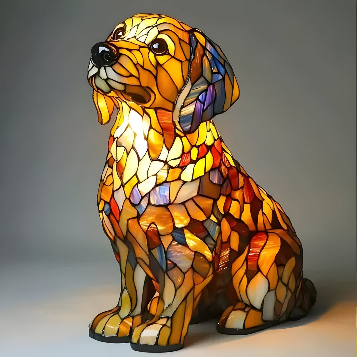 Hondenlamp Glas-in-Lood Sfeerverlichting Meerkleurig Mozaïek Dierenthema
