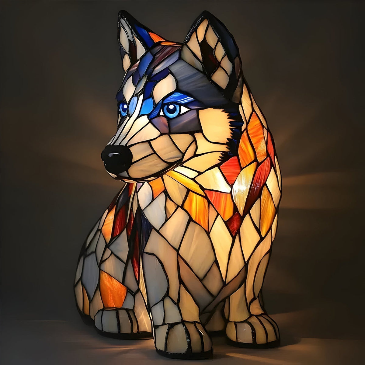 Hondenlamp Glas-in-Lood Sfeerverlichting Meerkleurig Mozaïek Dierenthema