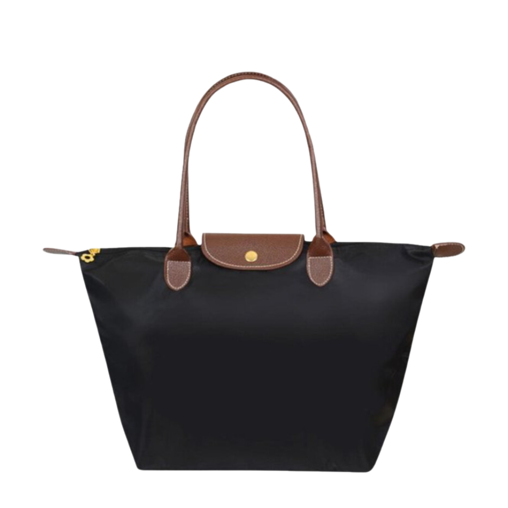Luxe Reistas met Waterafstotend Nylon en Leren Details - Ruime Weekendtas met Ritssluiting