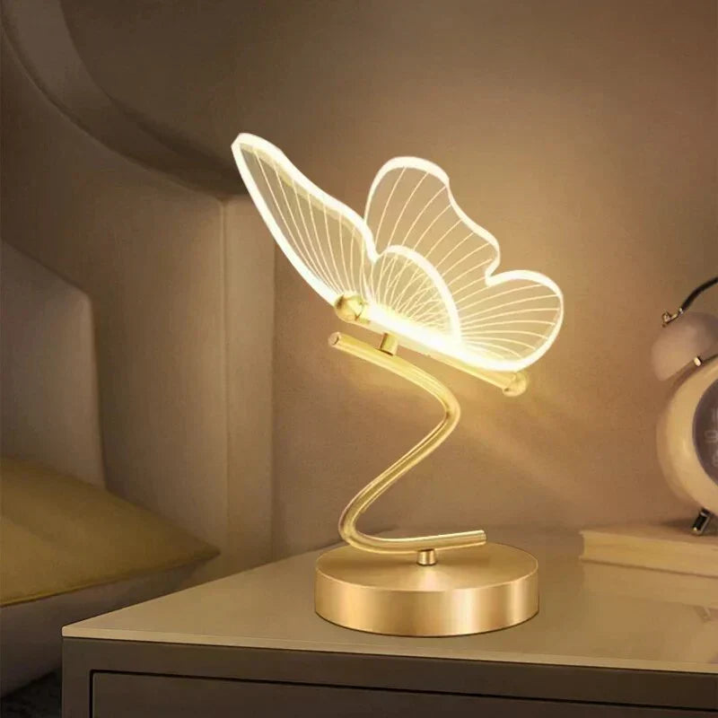 LED Tafellamp met Vlindervorm - Moderne Decoratieve Verlichting voor Sfeer en Stijl