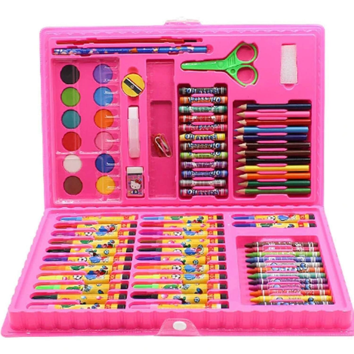 Tekenkoffer 208-delig Kleurrijk Creatief Materiaal Kinderen Kunstset Inclusief Etui Potloden Stiften