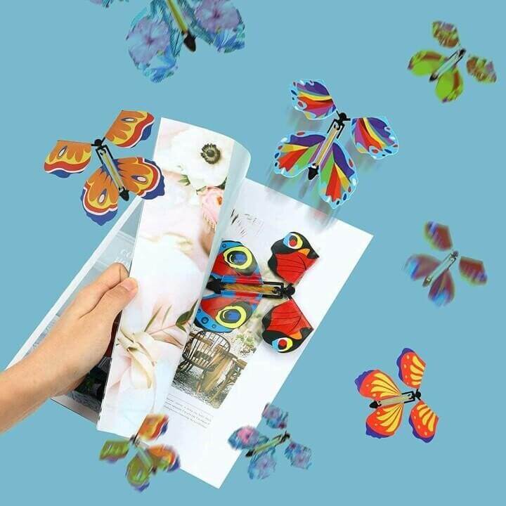 Vliegende Vlinders Verrassing 10x12cm Opwindbaar Kartonnen Speelgoed Kinderfeest Decoratie Cadeaukaart