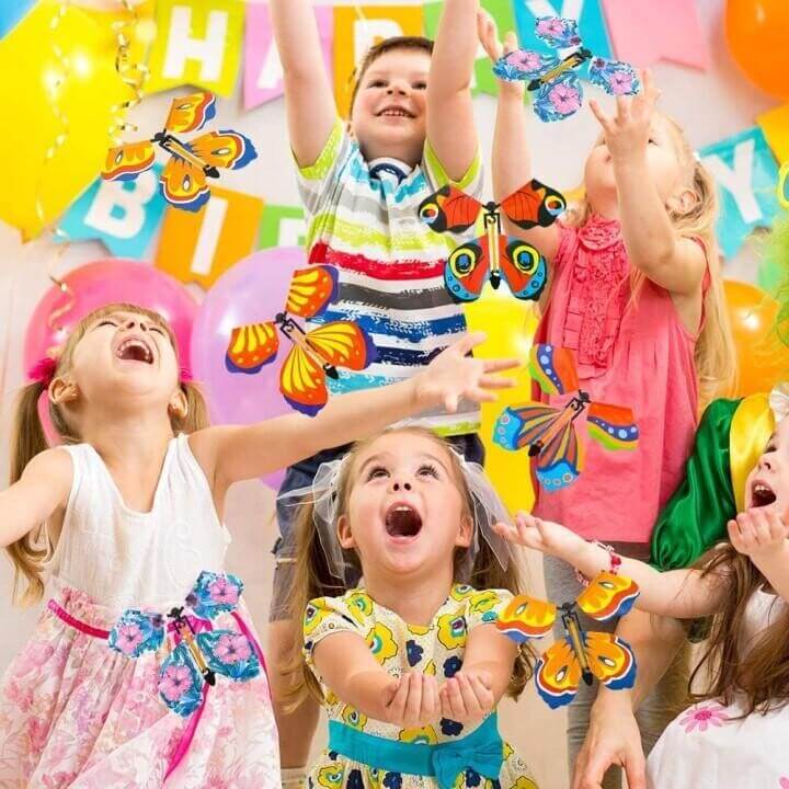 Vliegende Vlinders Verrassing 10x12cm Opwindbaar Kartonnen Speelgoed Kinderfeest Decoratie Cadeaukaart