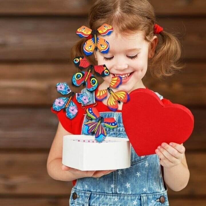 Vliegende Vlinders Verrassing 10x12cm Opwindbaar Kartonnen Speelgoed Kinderfeest Decoratie Cadeaukaart