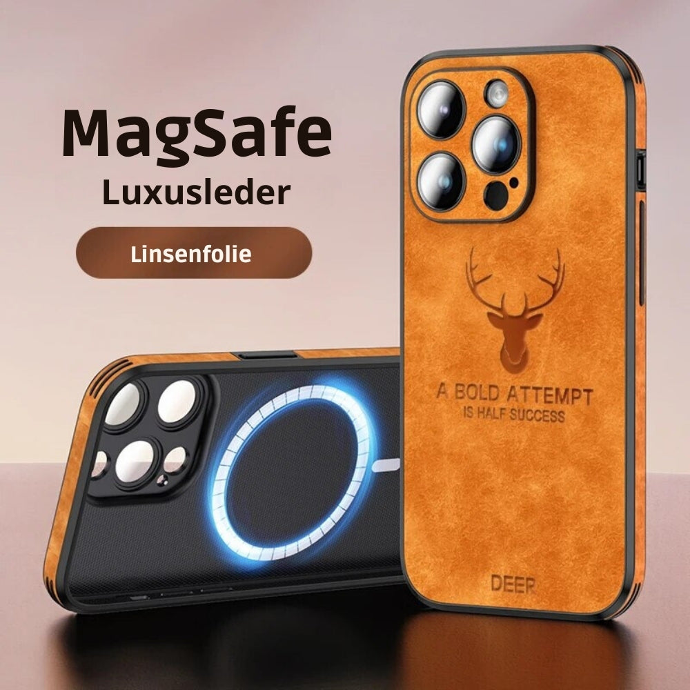 Smartphone Hoesje in Leerlook - Slank Design met Valbescheming & MagSafe-Compatibiliteit voor iPhone 16/15/14/13/12
