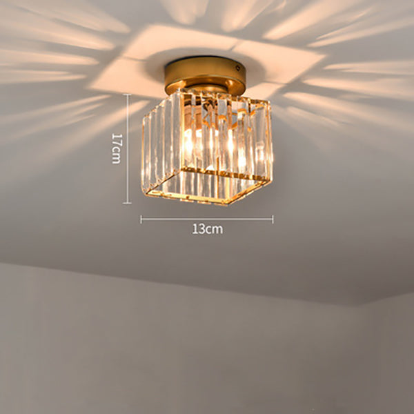 Kilon plafondlamp kristal kubus messing plafond hal woonkamer slaapkamer moderne verlichting compact