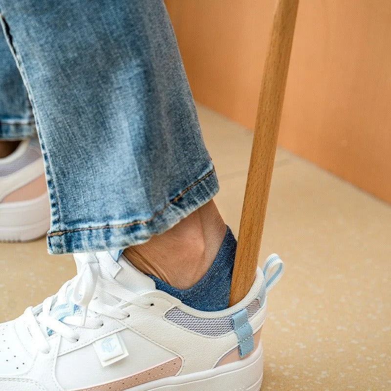 Schoenlepel Lang Ergonomisch Handvat Antislip Metaal Schoenen Aantrekken Rug