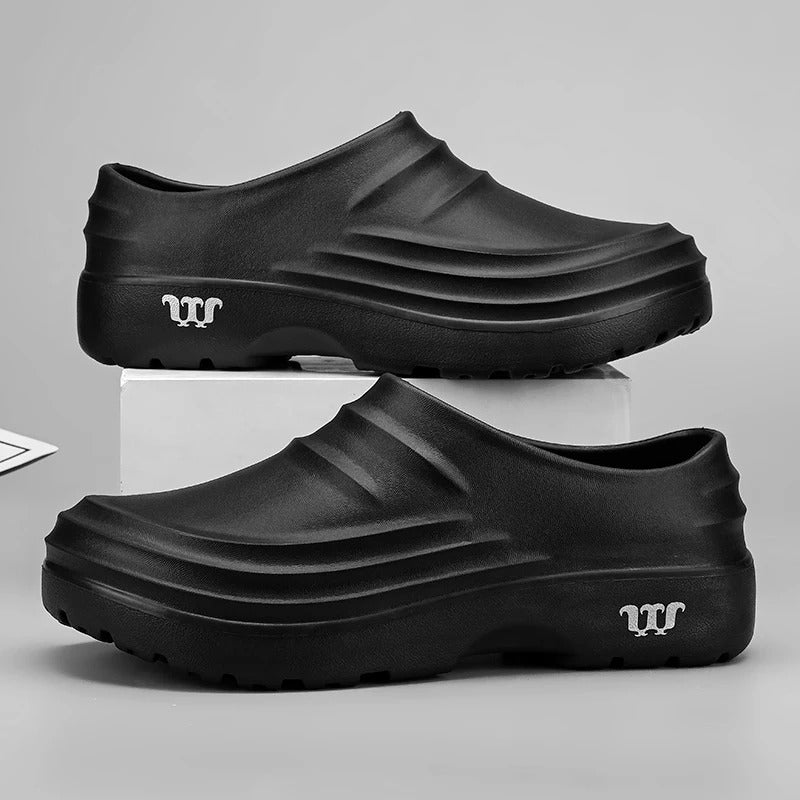 Antislip Werkschoenen voor Professionals - Oliebestendige Slip-On Koksschoenen voor Heren en Dames - Lichtgewicht Veiligheidsschoenen Keuken Zomer