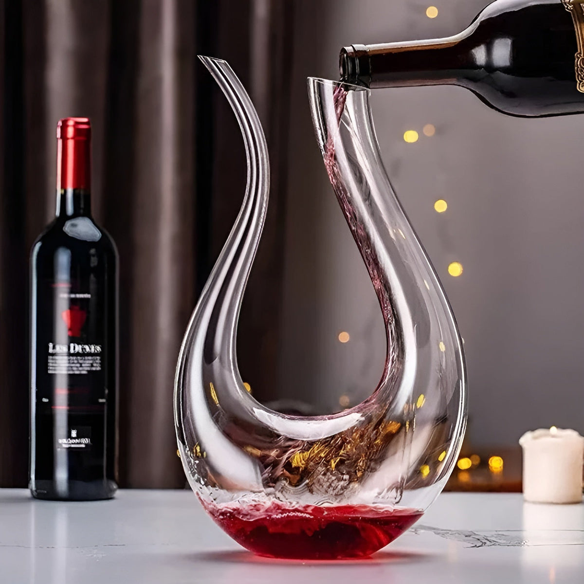 Wijnkaraf Met Beluchter 1500ml Kristalglas Handgeblazen