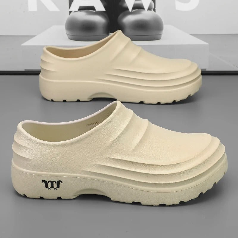 Antislip Werkschoenen voor Professionals - Oliebestendige Slip-On Koksschoenen voor Heren en Dames - Lichtgewicht Veiligheidsschoenen Keuken Zomer