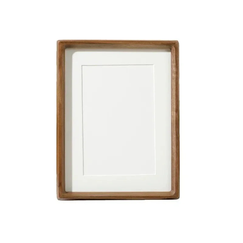 Walnoot Fotolijst Massief Hout Afgeronde Hoeken 10x15 tot A4 Acrylglas Dressoir Bureau Wand