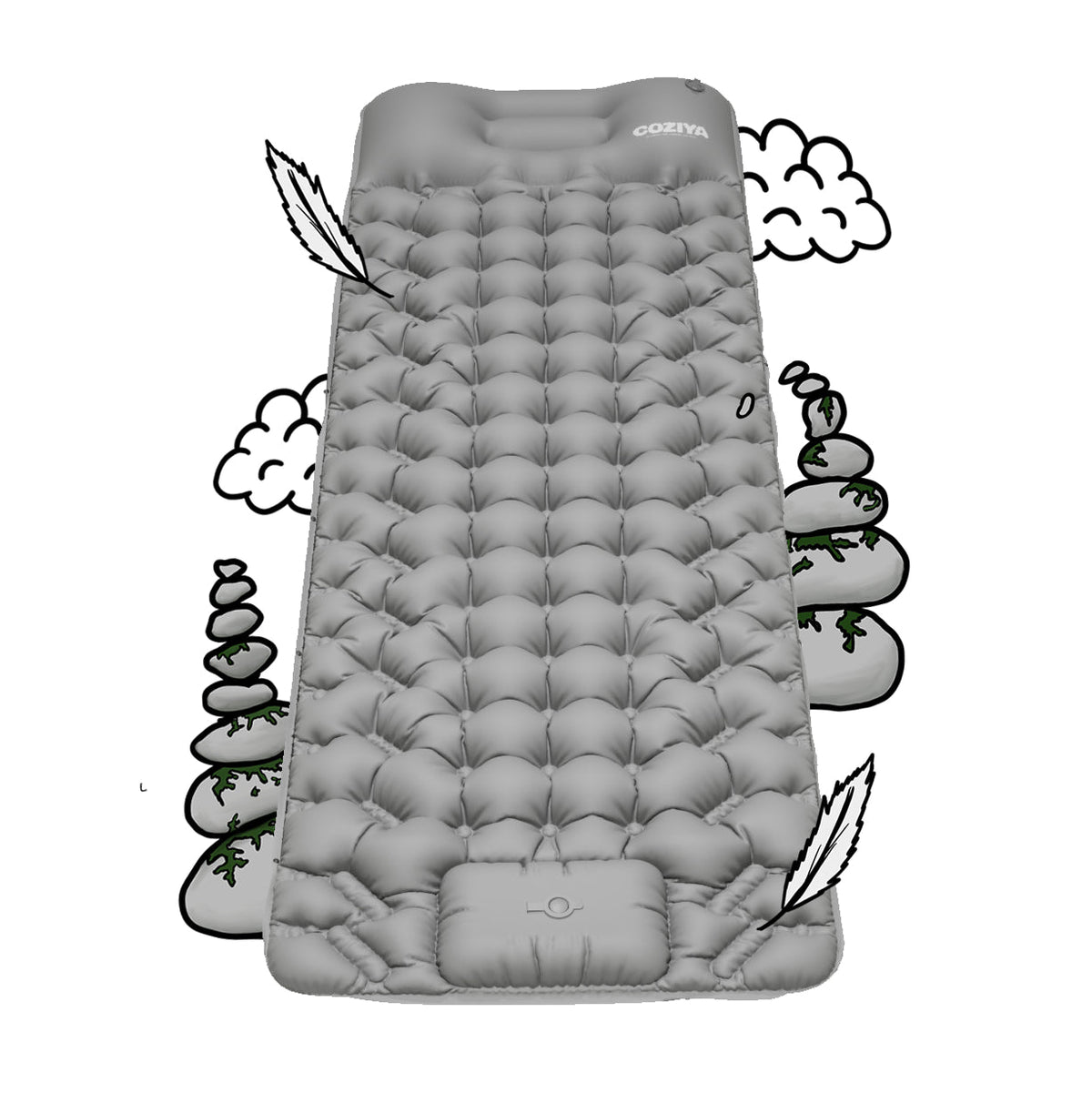 Zelfopblazende Slaapmat met Geïntegreerde Pomp voor Outdoor Camping Wandelen