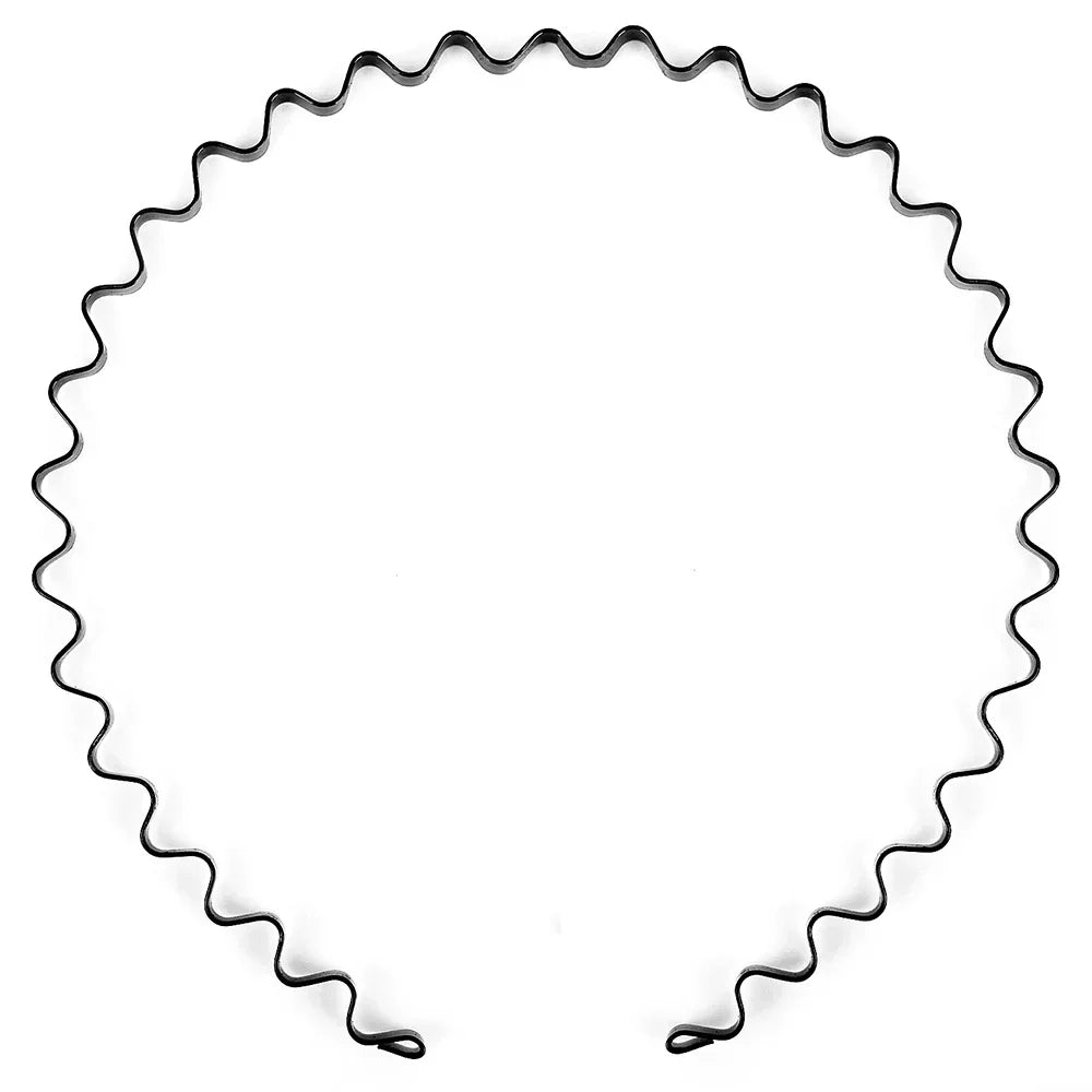 Metalen Haarband voor Heren - Gegolfde en Zigzag Styling - Comfortabel en Duurzaam - Set van 6 Stuks