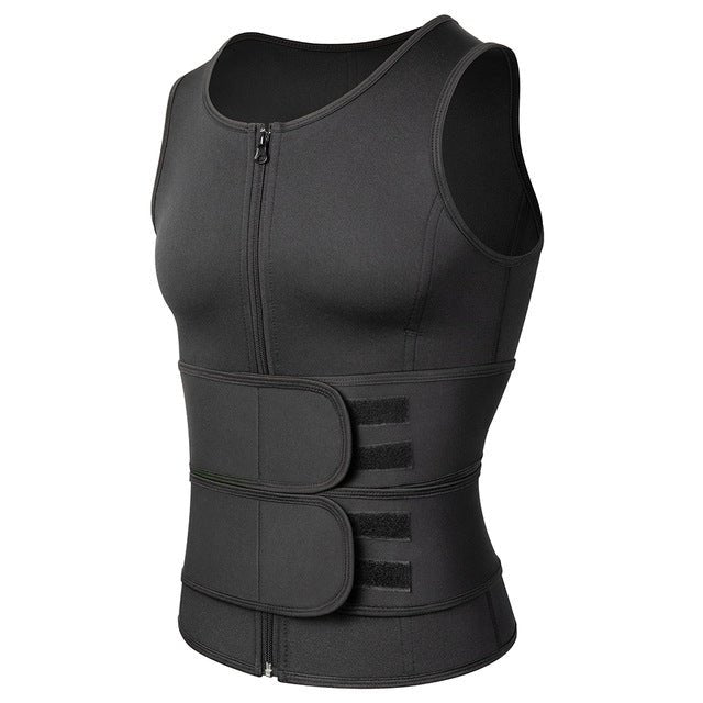 Neopreen Sauna Sportvest Heren Zwart Compressie Thermoregulatie Training Fitness Gym Workout Zweten Shaping