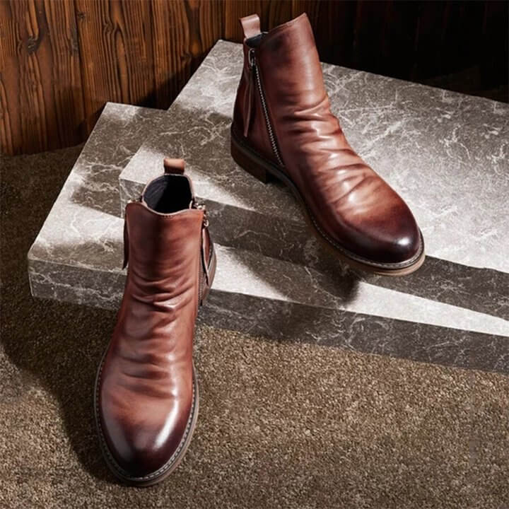 Herenlaarzen Microvezel Puntige Teen Bordeauxrood Bruin Zwart Grijs Vetersluiting Dagelijks Werk Casual