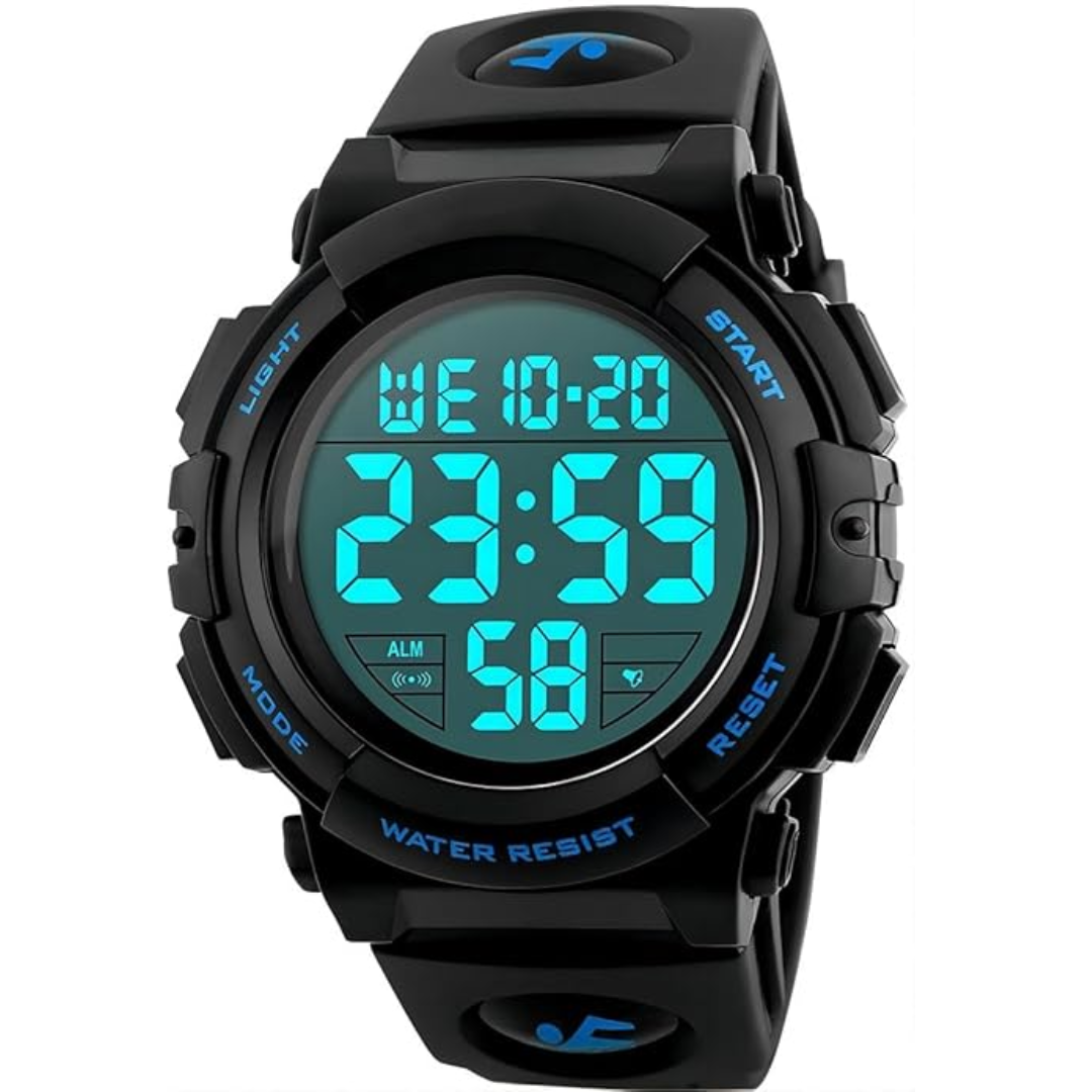 Digitaal Sporthorloge voor Heren - Waterdicht LED-Display met Militaire Afwerking