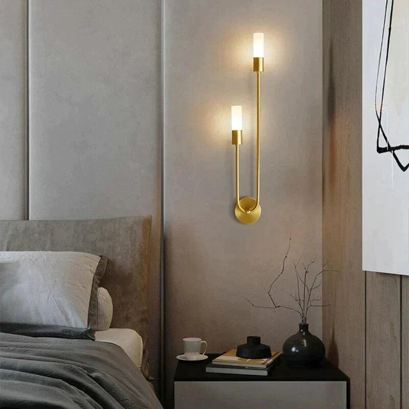 Minimalistische LED Wandlamp Slaapkamer Zwart Goud Verstelbare Lichtrichting Modern Design Leeslamp Sfeerverlichting