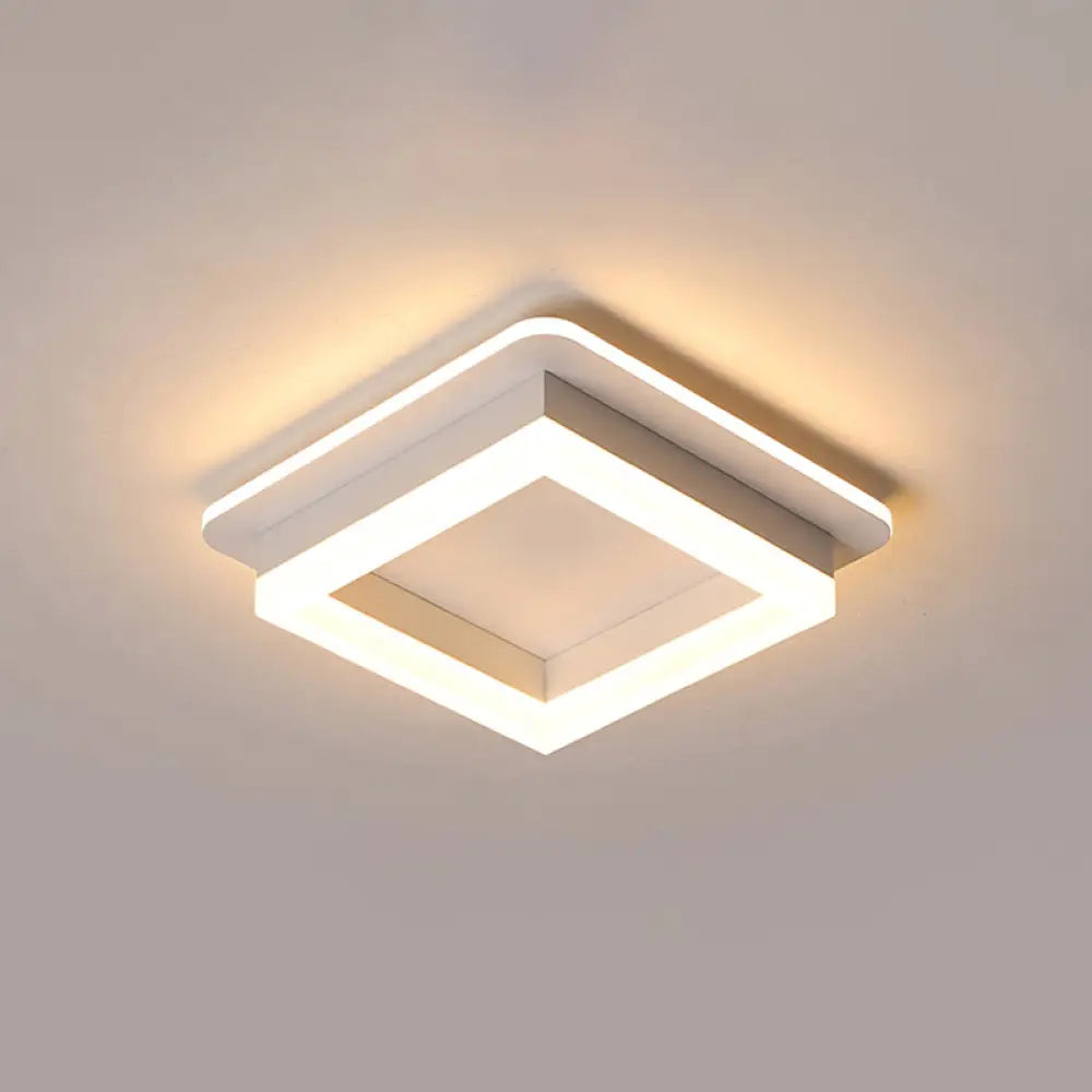 LED Plafondlamp Metaal met Acryl Diffuser Rond Vierkant Zwart Wit Dimbaar Modern Design voor Gang Hal Slaapkamer
