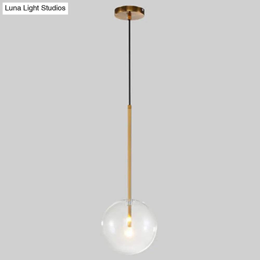 Glazen Bol Hanglamp Goud Minimalistisch Design Bolvormig Plafondverlichting Modern Interieur Woonkamer Eetkamer