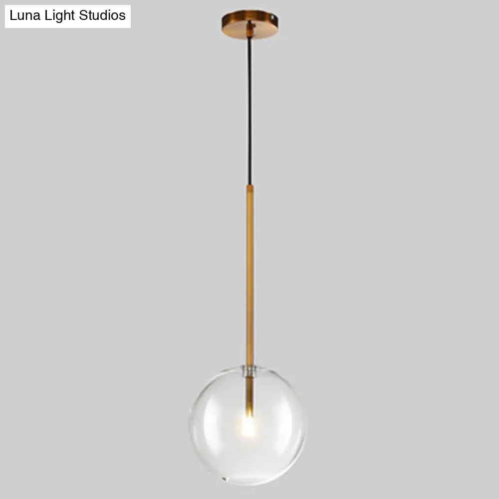 Glazen Bol Hanglamp Goud Minimalistisch Design Bolvormig Plafondverlichting Modern Interieur Woonkamer Eetkamer