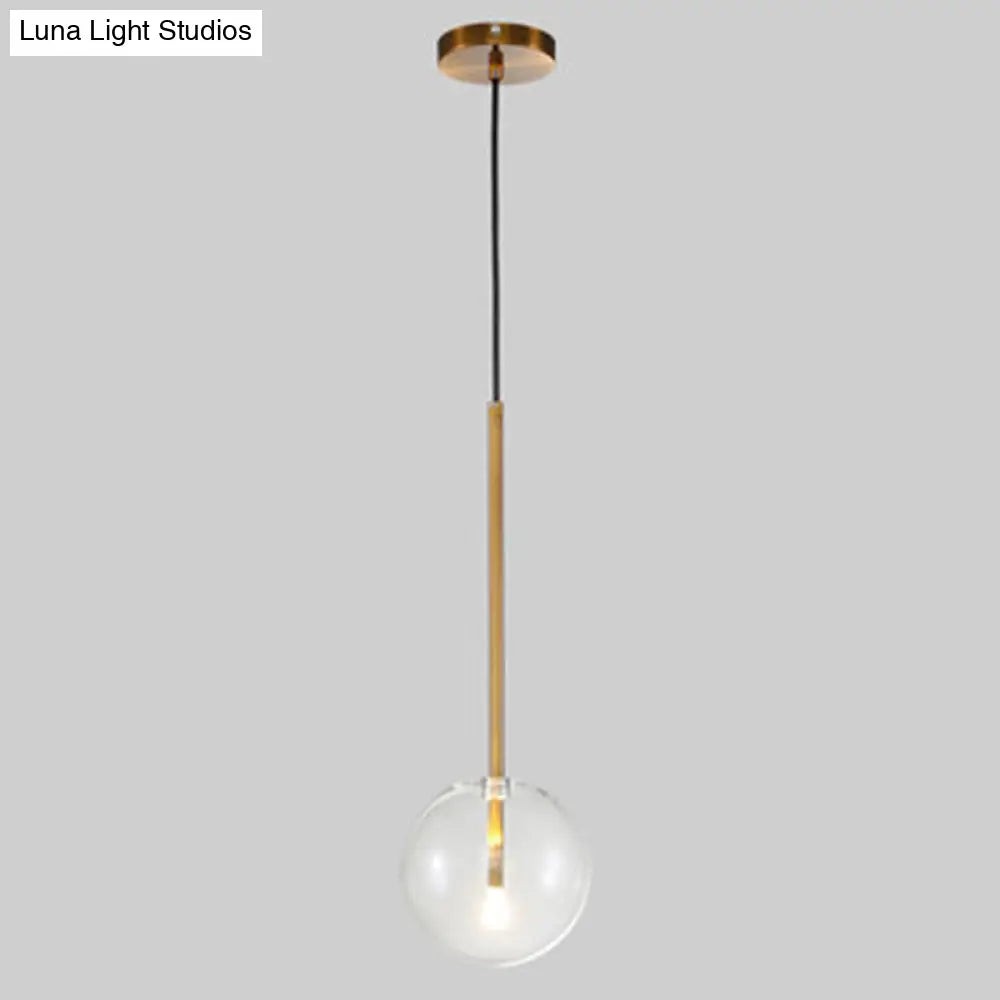 Glazen Bol Hanglamp Goud Minimalistisch Design Bolvormig Plafondverlichting Modern Interieur Woonkamer Eetkamer
