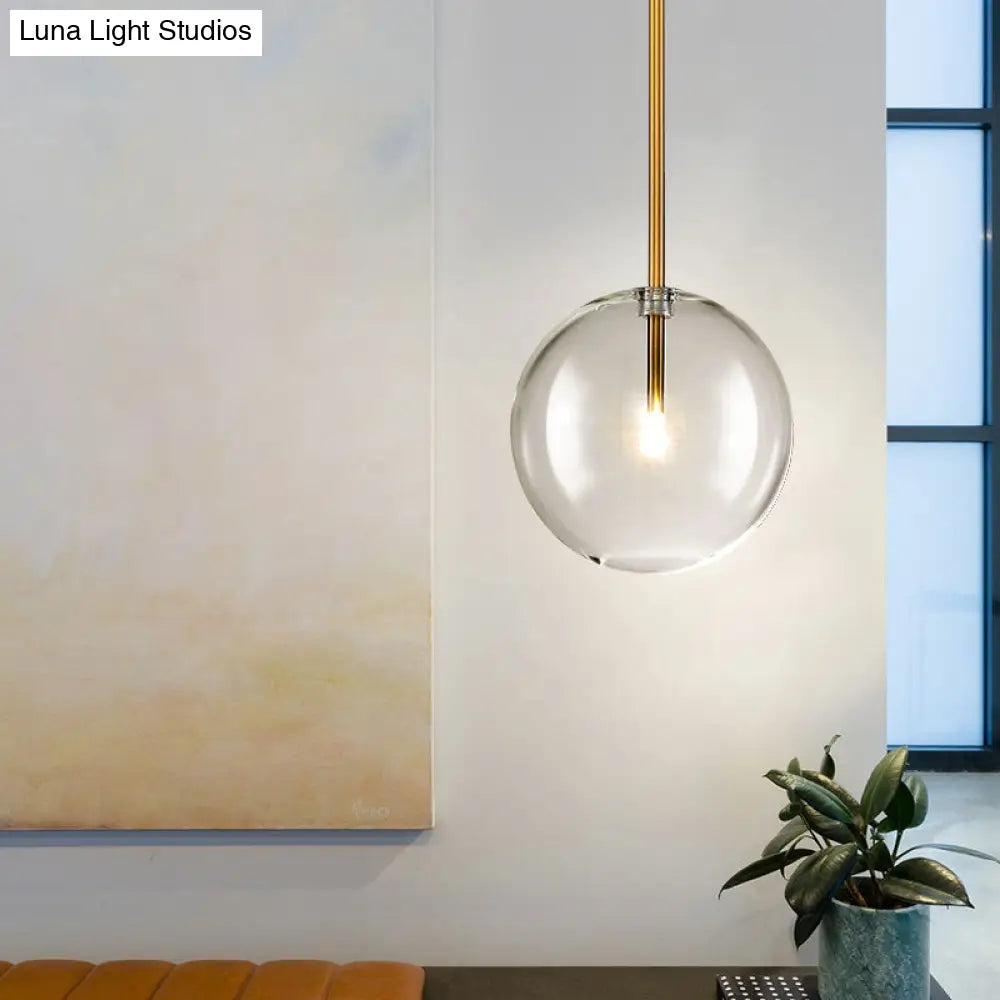 Glazen Bol Hanglamp Goud Minimalistisch Design Bolvormig Plafondverlichting Modern Interieur Woonkamer Eetkamer